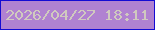 文字の大きさ：1、枠の色：140bd3、背景の色：b082d1、文字の色：d0cabf 無料ブログパーツのブログ時計