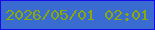 文字の大きさ：4、枠の色：140be8、背景の色：3a6bd1、文字の色：89a908 無料ブログパーツのブログ時計