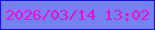 文字の大きさ：1、枠の色：140bfa、背景の色：7382ef、文字の色：f905db 無料ブログパーツのブログ時計