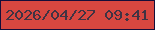 文字の大きさ：1、枠の色：140e39、背景の色：d74740、文字の色：403343 無料ブログパーツのブログ時計