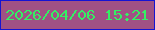 文字の大きさ：2、枠の色：1413d3、背景の色：a05184、文字の色：33f064 無料ブログパーツのブログ時計