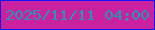 文字の大きさ：4、枠の色：1413f6、背景の色：c921a0、文字の色：2997ab 無料ブログパーツのブログ時計