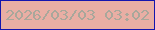 文字の大きさ：1、枠の色：1415ae、背景の色：e9aea4、文字の色：a9a79b 無料ブログパーツのブログ時計