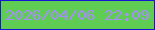 文字の大きさ：3、枠の色：1415d4、背景の色：5fcc54、文字の色：a88cfa 無料ブログパーツのブログ時計