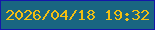 文字の大きさ：1、枠の色：1417a9、背景の色：196681、文字の色：f2bf12 無料ブログパーツのブログ時計