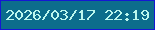 文字の大きさ：2、枠の色：1417d3、背景の色：0c6d8c、文字の色：bcf7ee 無料ブログパーツのブログ時計
