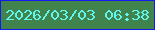 文字の大きさ：1、枠の色：1419ef、背景の色：40834c、文字の色：61f7ef 無料ブログパーツのブログ時計