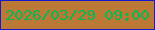 文字の大きさ：5、枠の色：141ad2、背景の色：bc7936、文字の色：04b954 無料ブログパーツのブログ時計