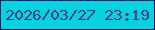 文字の大きさ：3、枠の色：141b66、背景の色：08d2df、文字の色：46427d 無料ブログパーツのブログ時計