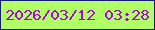 文字の大きさ：5、枠の色：141c75、背景の色：afff65、文字の色：a709d8 無料ブログパーツのブログ時計