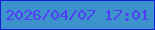 文字の大きさ：4、枠の色：141ed9、背景の色：3c93cb、文字の色：533cf7 無料ブログパーツのブログ時計