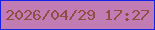 文字の大きさ：5、枠の色：1422e7、背景の色：c07cb3、文字の色：924d43 無料ブログパーツのブログ時計