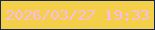 文字の大きさ：1、枠の色：142751、背景の色：f4cf49、文字の色：f9baf0 無料ブログパーツのブログ時計