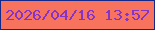 文字の大きさ：1、枠の色：142889、背景の色：f7735d、文字の色：8434c6 無料ブログパーツのブログ時計