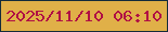文字の大きさ：4、枠の色：142b3a、背景の色：e0b048、文字の色：b00f44 無料ブログパーツのブログ時計