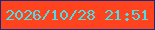 文字の大きさ：2、枠の色：142c79、背景の色：ff431e、文字の色：4cdee5 無料ブログパーツのブログ時計