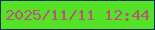 文字の大きさ：1、枠の色：142f5a、背景の色：54e227、文字の色：bd537a 無料ブログパーツのブログ時計