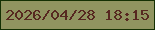 文字の大きさ：3、枠の色：143003、背景の色：909460、文字の色：572820 無料ブログパーツのブログ時計