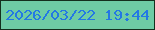 文字の大きさ：4、枠の色：14301e、背景の色：6ecca5、文字の色：2378e4 無料ブログパーツのブログ時計