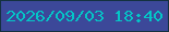 文字の大きさ：5、枠の色：143140、背景の色：3c4899、文字の色：04c6c7 無料ブログパーツのブログ時計