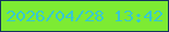 文字の大きさ：4、枠の色：143160、背景の色：7deb33、文字の色：37c8d0 無料ブログパーツのブログ時計