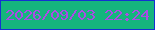 文字の大きさ：3、枠の色：1431d1、背景の色：15b57d、文字の色：ac4be6 無料ブログパーツのブログ時計