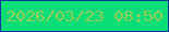 文字の大きさ：1、枠の色：14339f、背景の色：09dd77、文字の色：98ce56 無料ブログパーツのブログ時計