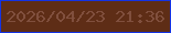 文字の大きさ：1、枠の色：1433e4、背景の色：5e2d16、文字の色：804f3d 無料ブログパーツのブログ時計