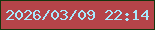 文字の大きさ：4、枠の色：14350d、背景の色：b54449、文字の色：a8eafe 無料ブログパーツのブログ時計