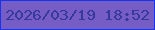 文字の大きさ：3、枠の色：1435ee、背景の色：765cc5、文字の色：36389c 無料ブログパーツのブログ時計