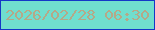 文字の大きさ：4、枠の色：1437c7、背景の色：70dece、文字の色：b5a888 無料ブログパーツのブログ時計