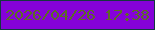 文字の大きさ：4、枠の色：143840、背景の色：8502d9、文字の色：5c6c25 無料ブログパーツのブログ時計