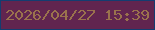 文字の大きさ：5、枠の色：143d70、背景の色：61254f、文字の色：9a724d 無料ブログパーツのブログ時計