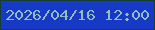 文字の大きさ：3、枠の色：143f31、背景の色：163ac5、文字の色：92bec3 無料ブログパーツのブログ時計