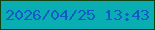 文字の大きさ：2、枠の色：144111、背景の色：09aeb3、文字の色：125ac8 無料ブログパーツのブログ時計