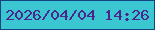 文字の大きさ：4、枠の色：144381、背景の色：3bc7d1、文字の色：4a268c 無料ブログパーツのブログ時計