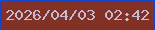文字の大きさ：4、枠の色：1444cb、背景の色：813125、文字の色：c5bcd3 無料ブログパーツのブログ時計