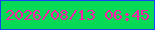 文字の大きさ：4、枠の色：1446f8、背景の色：05d955、文字の色：fb20a7 無料ブログパーツのブログ時計