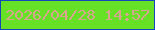文字の大きさ：1、枠の色：1447ba、背景の色：67e126、文字の色：d6a68e 無料ブログパーツのブログ時計