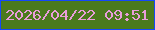 文字の大きさ：5、枠の色：1448fa、背景の色：4a7a1d、文字の色：e89ddb 無料ブログパーツのブログ時計