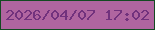 文字の大きさ：4、枠の色：144a22、背景の色：b065a0、文字の色：72327d 無料ブログパーツのブログ時計