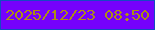 文字の大きさ：4、枠の色：144ac4、背景の色：7501fc、文字の色：ad8e13 無料ブログパーツのブログ時計