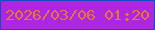 文字の大きさ：4、枠の色：144bbd、背景の色：ab28e0、文字の色：ea723f 無料ブログパーツのブログ時計
