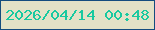 文字の大きさ：1、枠の色：144c7f、背景の色：e3e1c7、文字の色：18c9a0 無料ブログパーツのブログ時計