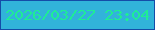 文字の大きさ：2、枠の色：144ca8、背景の色：31b3da、文字の色：1eed95 無料ブログパーツのブログ時計