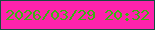 文字の大きさ：5、枠の色：144d3f、背景の色：fe23ac、文字の色：3ab212 無料ブログパーツのブログ時計