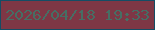 文字の大きさ：5、枠の色：144d65、背景の色：7e3745、文字の色：466e64 無料ブログパーツのブログ時計