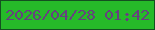 文字の大きさ：5、枠の色：145020、背景の色：26ba29、文字の色：66417f 無料ブログパーツのブログ時計