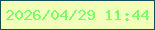 文字の大きさ：4、枠の色：145051、背景の色：f3feba、文字の色：78ff66 無料ブログパーツのブログ時計