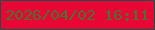 文字の大きさ：4、枠の色：14534a、背景の色：e80635、文字の色：487231 無料ブログパーツのブログ時計